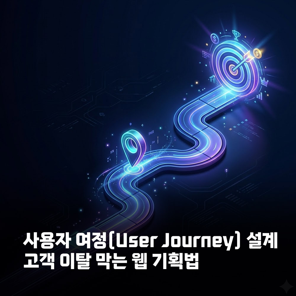 고객의 완벽한 동선을 보여주는 사용자 여정 설계 어두운 배경 마법사톤 3D 썸네일